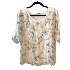 TENDENZE Italy Silk Blouse Floral Print M